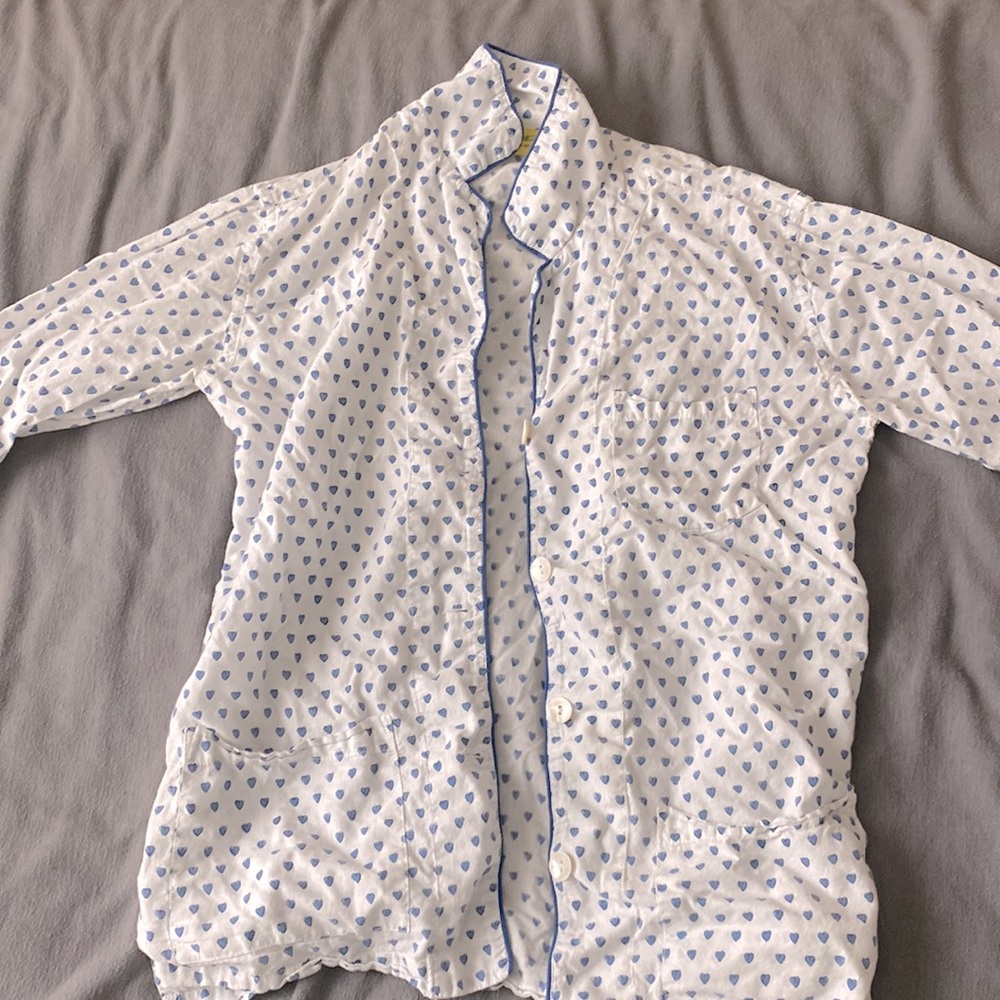 Roller rabbit blue hearts pajama set